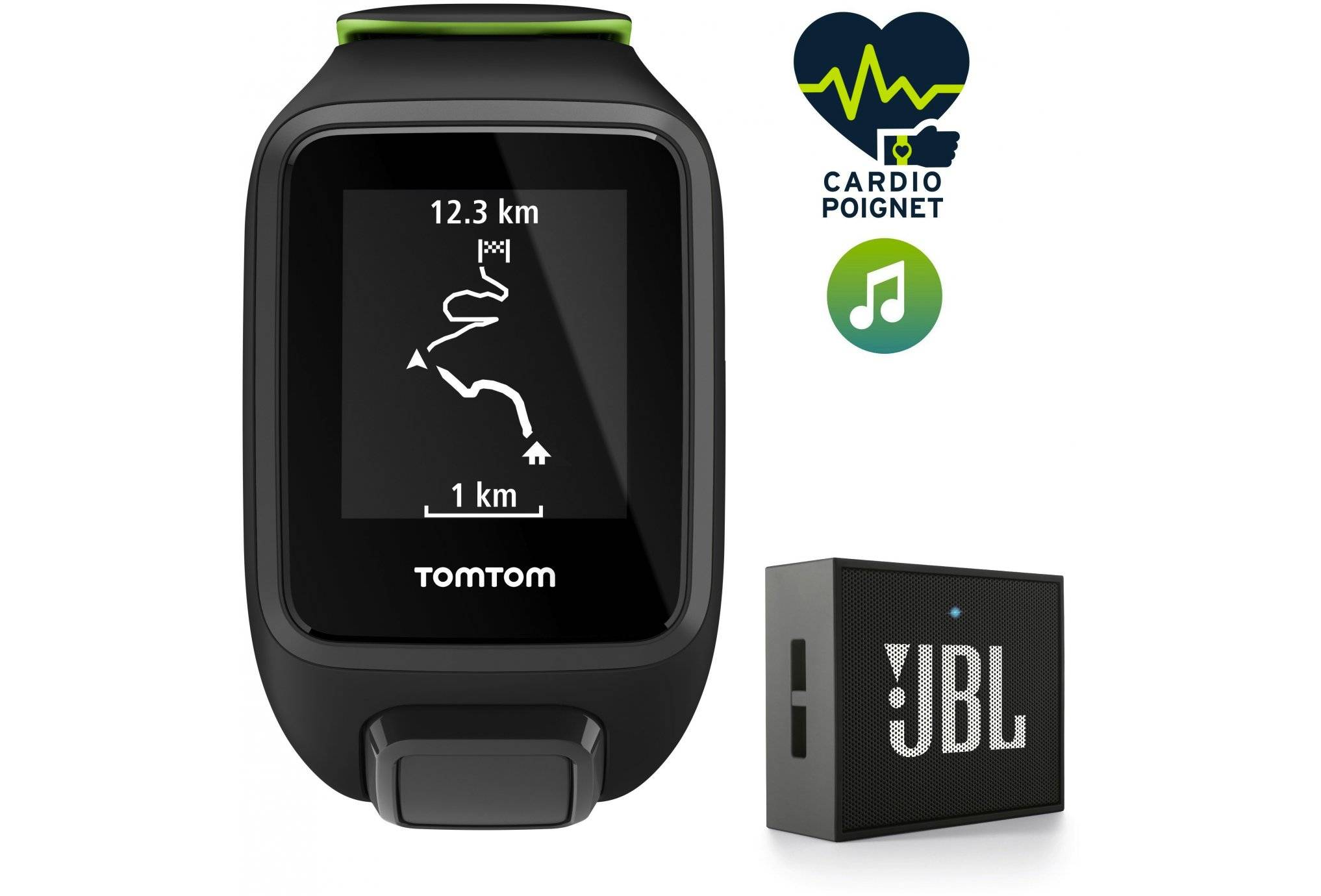 Tomtom Runner 3 Cardio + Music - Large - Haut parleur JBL 