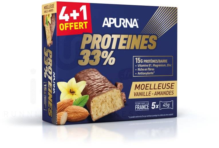 Apurna Barre protine Vanille Amandes 4+1 offert 