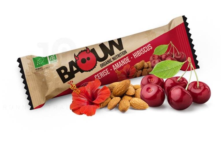 Baouw Barre nutritionnelle bio - Cerise - Amande - Hibiscus 