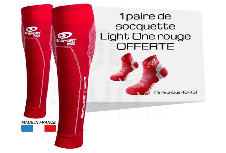 Pack BV SPORT  Manchons Booster Elite rouge + Socquettes Light One rouge  OFFERTES