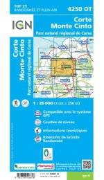 Carte IGN Corte Monte Cinto 4250OT