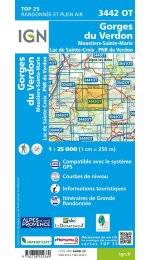 Carte IGN Gorges du Verdon 3442OT