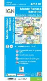 Carte IGN Monte Renoso Bastelica 4252OT