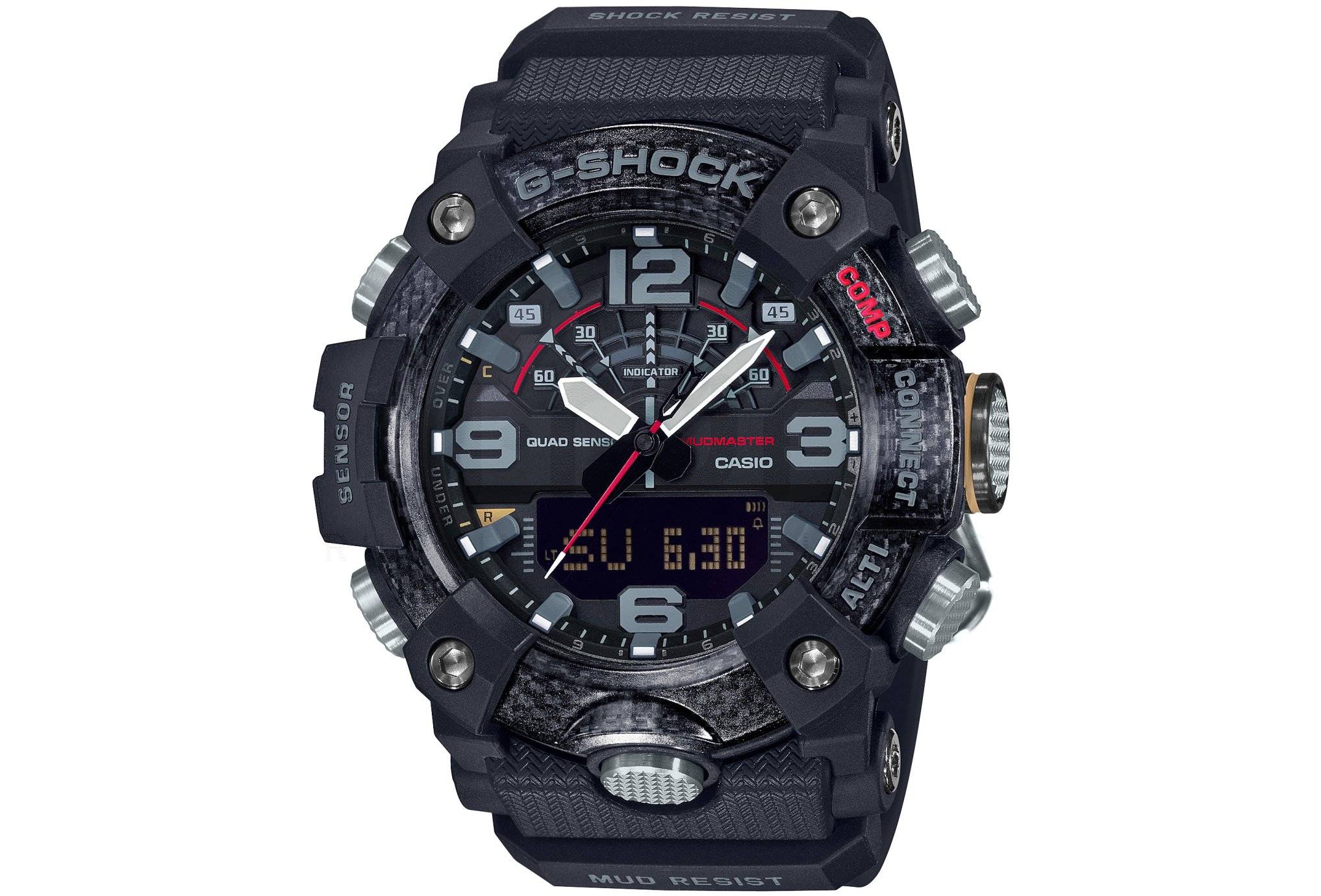 Bracelet De Montre Casio GPW-1000-1A – Résine Et Fibre De Carbone, Noir, Neuf