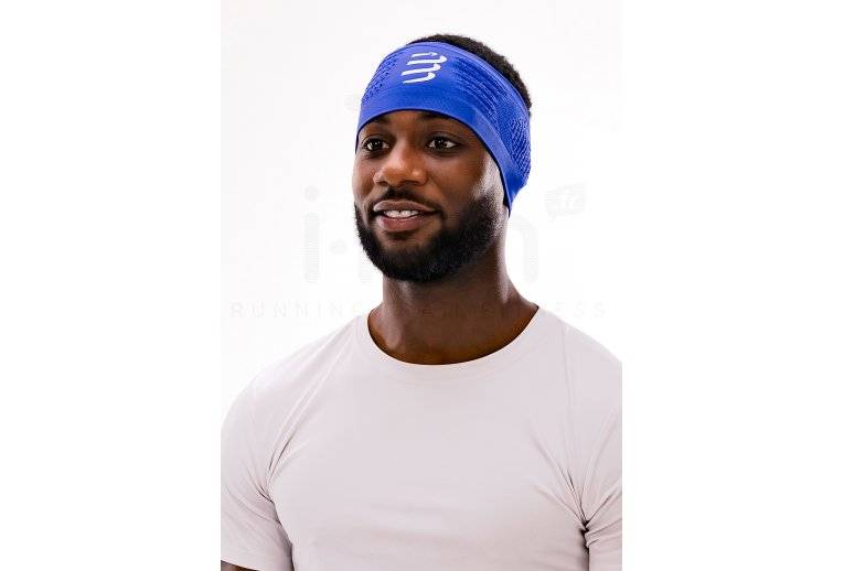 Bandeau Fin Marche/Arrêt Compressport SS25 - Léger, Respirant, à Séchage Rapide, Pour Course Et Sport En Conditions Chaudes, Bleu Dazz, Taille Unique