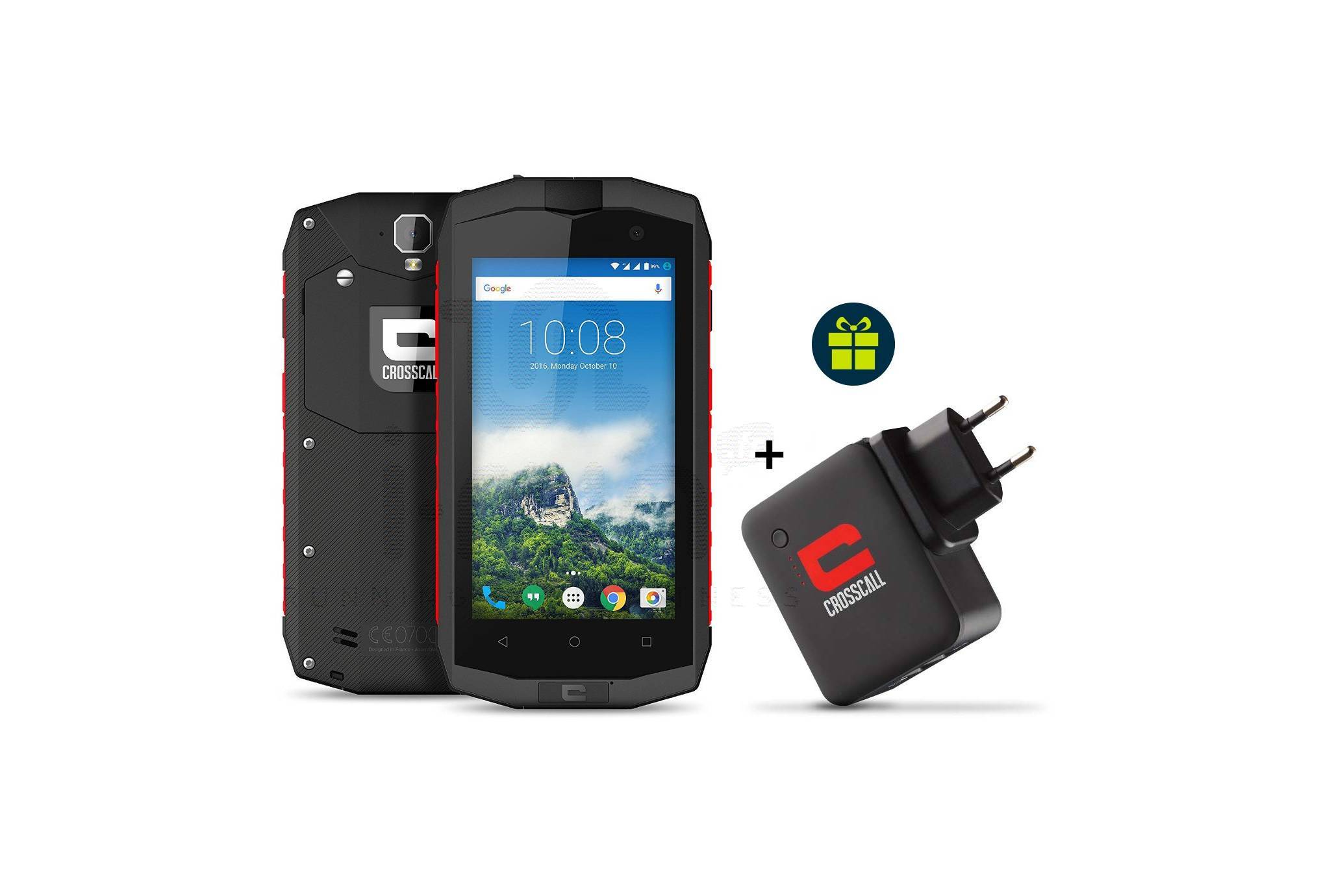 Smartphone Crosscall Trekker M1 Core – Double SIM, 16 Go, Anthracite/rouge, Occasion