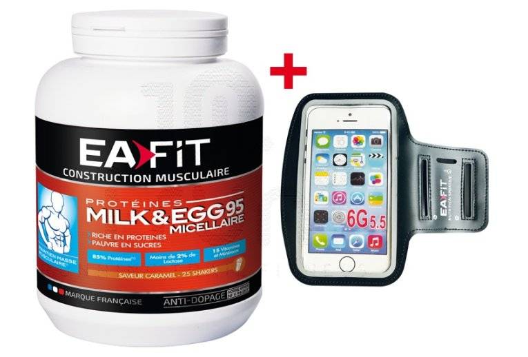 EAFIT Milk & EGG 95 micellaire 750g caramel + brassard 