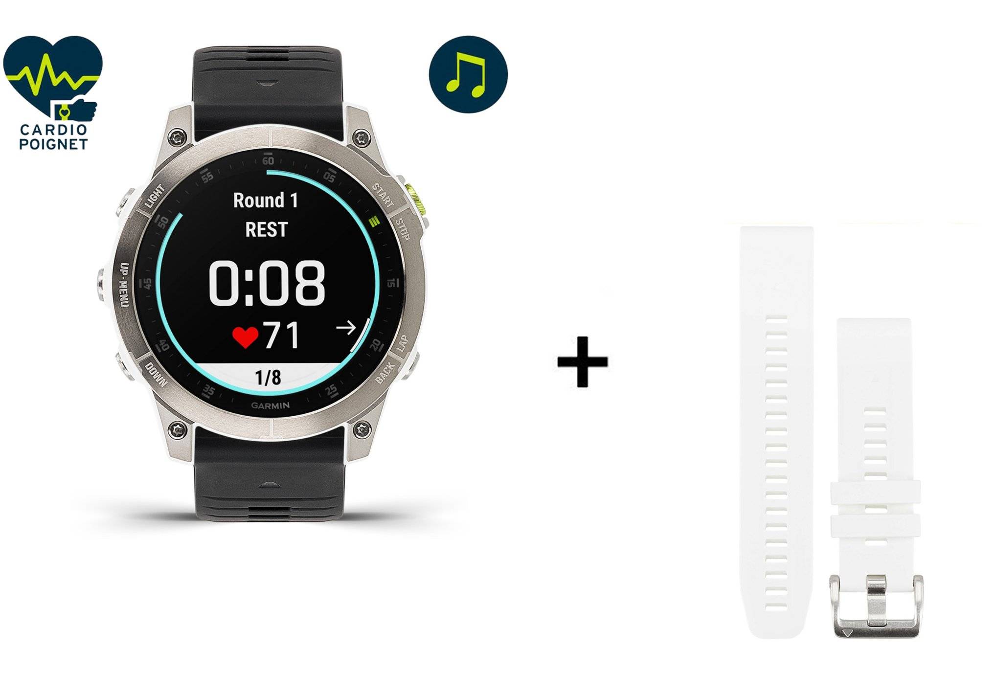 Garmin EPIX Gen 2 Sapphire Titane - 47 mm + QuickFit 22 mm en silicone