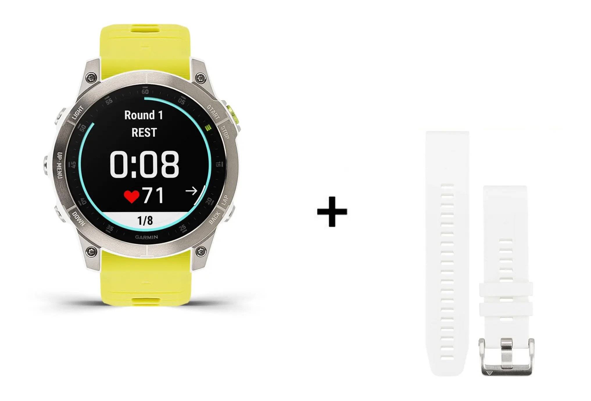 Garmin EPIX Gen 2 Sapphire Titane - 47 mm + bracelet silicone jaune