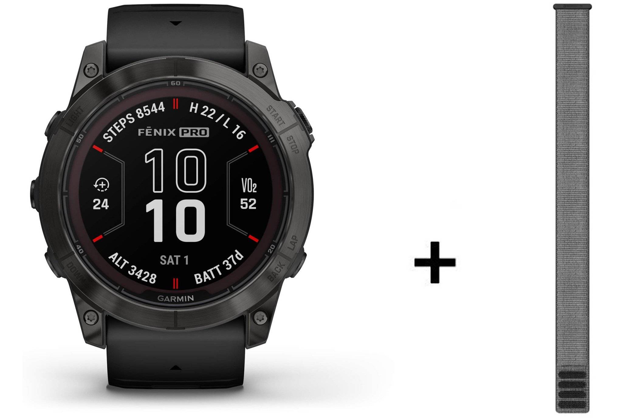 Garmin Fenix 7X Pro Sapphire Solar Titane + bracelet nylon gris