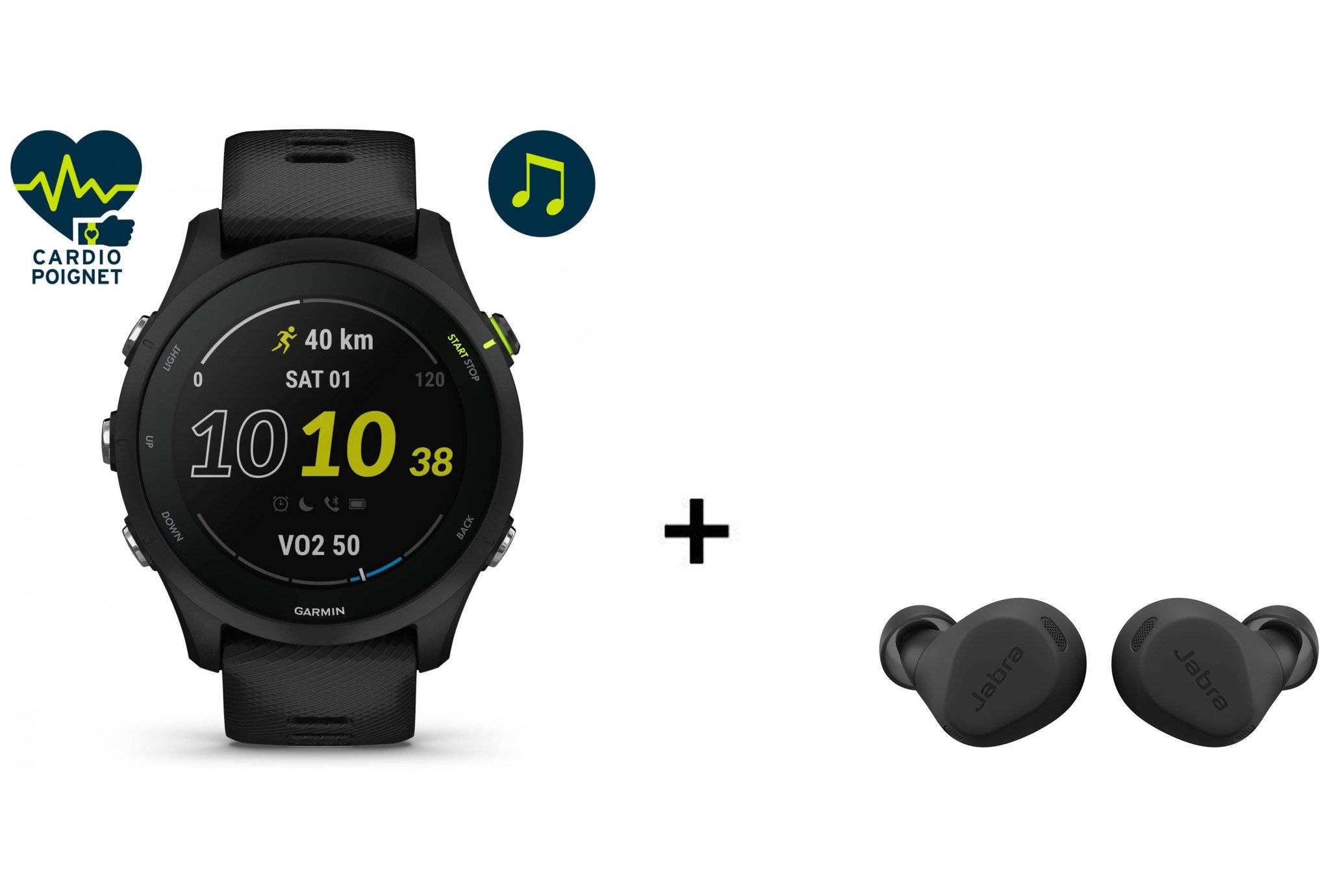 Garmin Forerunner 255 Music et Elite 8 Active 