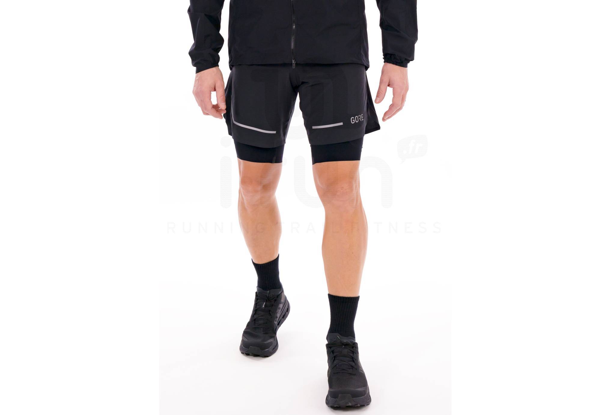 Short De Course 2-en-1 Gore Wear Concurve 5 - Taille M, Couleur Graphite/noir, Neuf Avec étiquettes