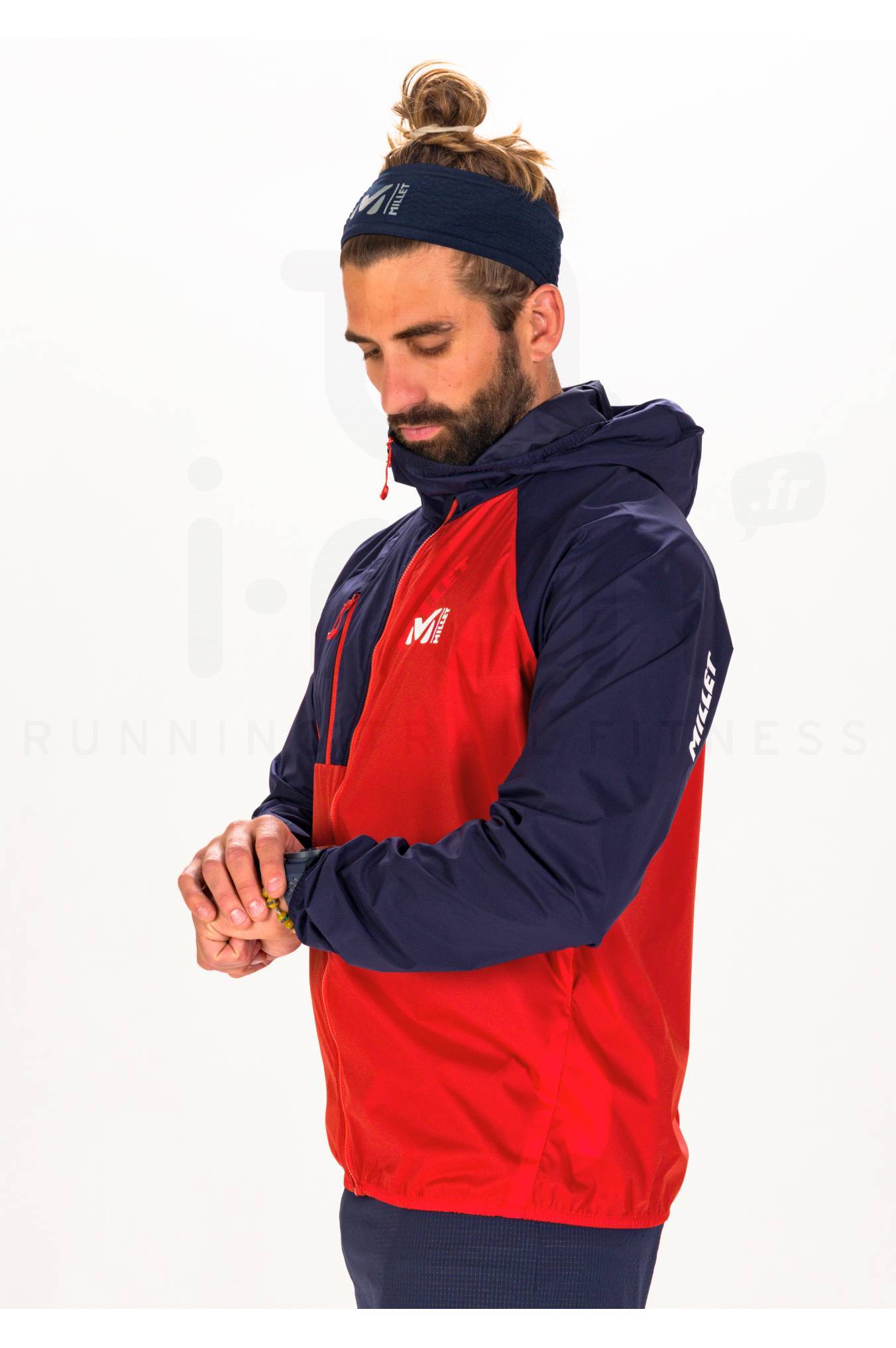 Veste Coupe-vent REVER MILE Rouge Avec Capuche - Taille 40 Femme, Polyamide, Occasion Très Bon état