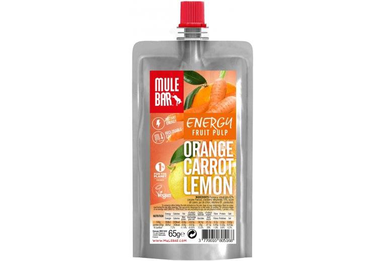 Mulebar Pulpe de fruits Vegan - Orange/Carotte/Citron 