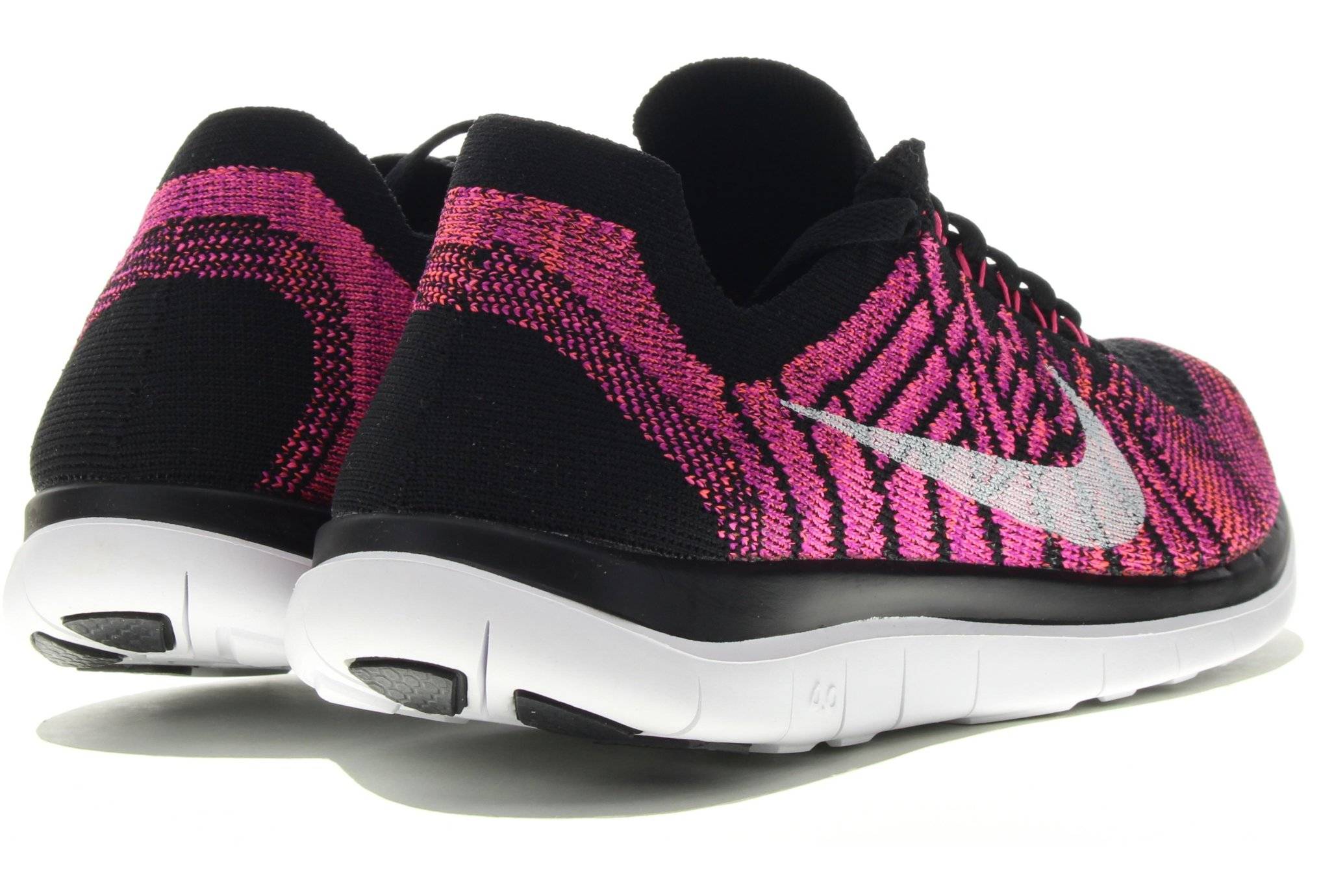 Nike free 4.0 flyknit pink and black best sale