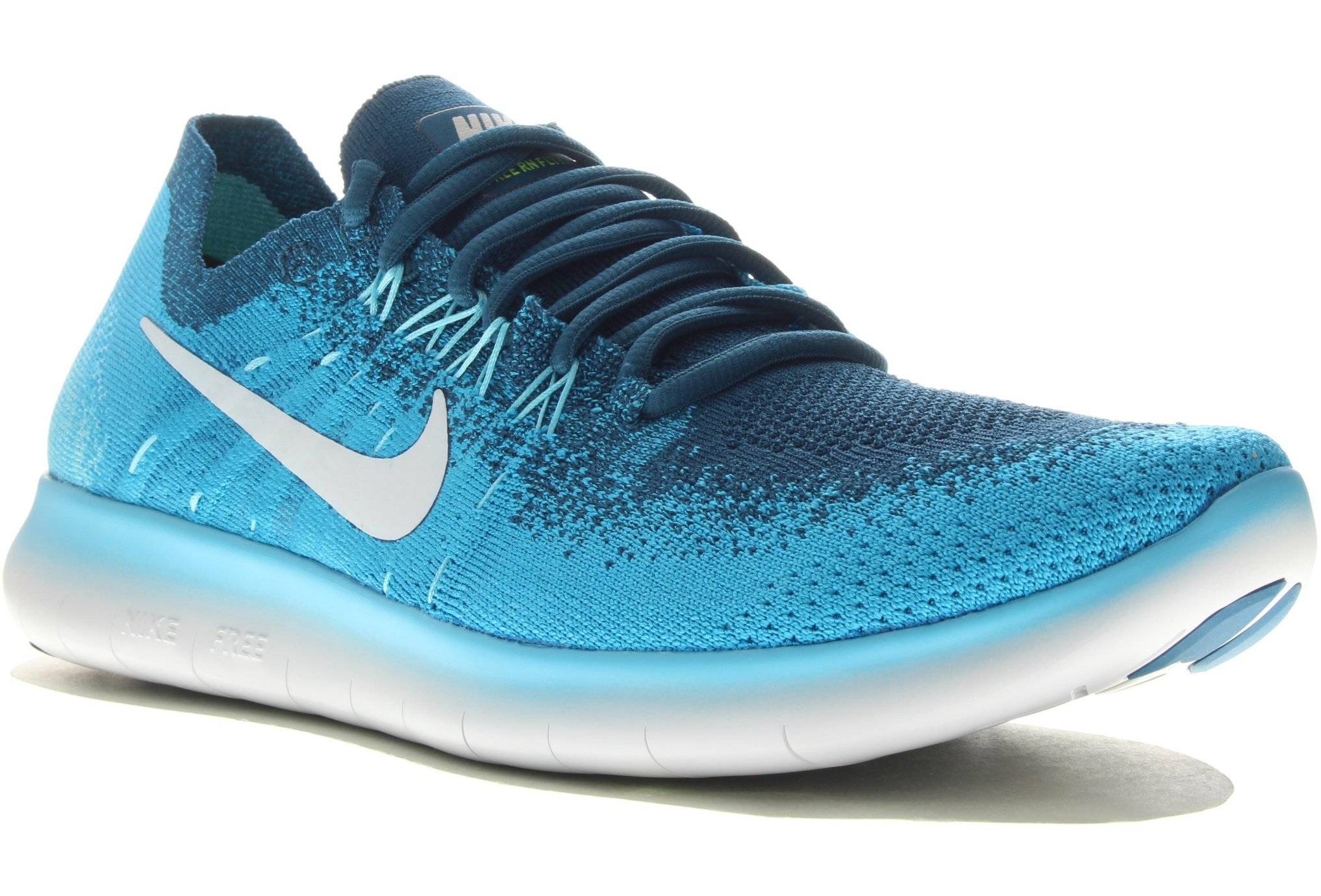 Nike free rn flyknit homme bleu on sale