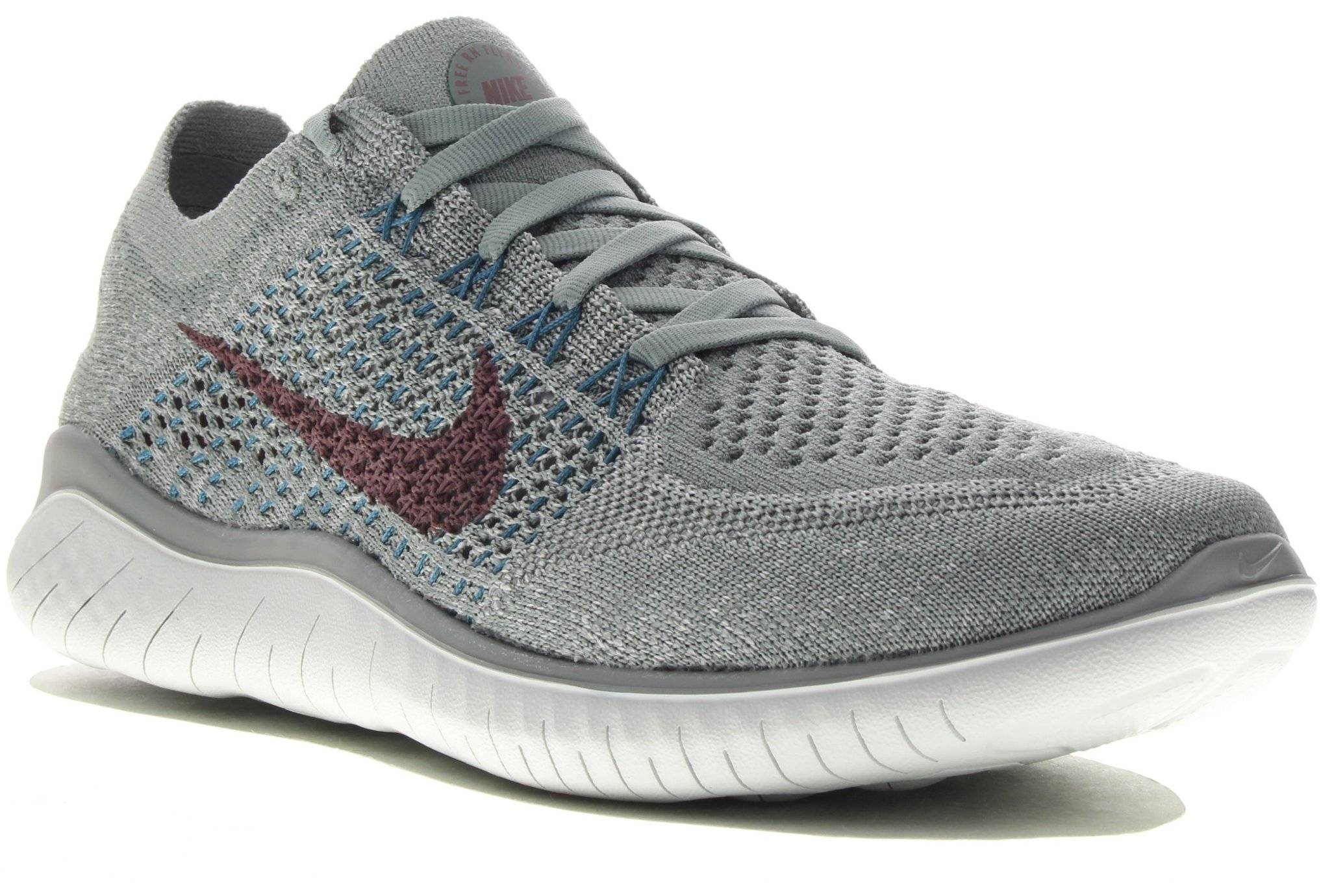 Nike free run flyknit femme gris online