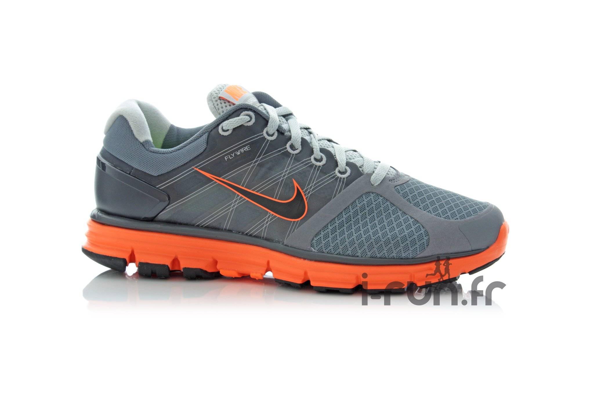 Nike LunarGlide+ 2 Grise & Orange homme - Chaussures de pas cher