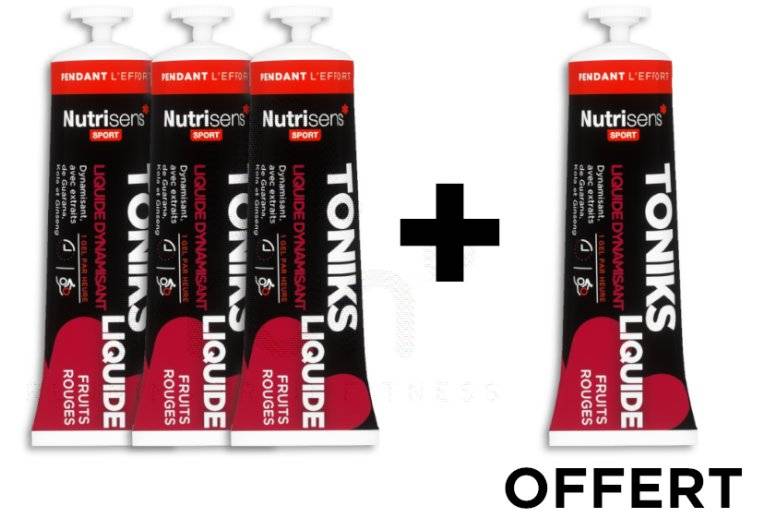 Nutrisens Sport tui 3 Gels + 1 offert Tonik's - Fruits Rouges 