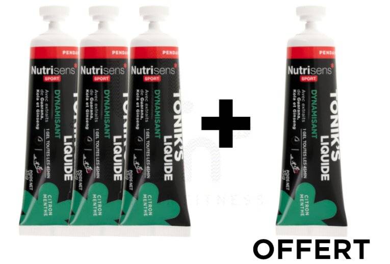 Nutrisens Sport �tui 3 Gels + 1 offert Tonik's - Menthe/Citron 