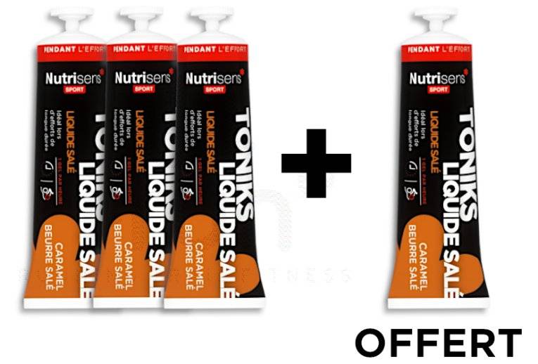Nutrisens Sport tui 3 Gels + 1 offert Tonik's Sal Liquide - Caramel/Beurre Sal 