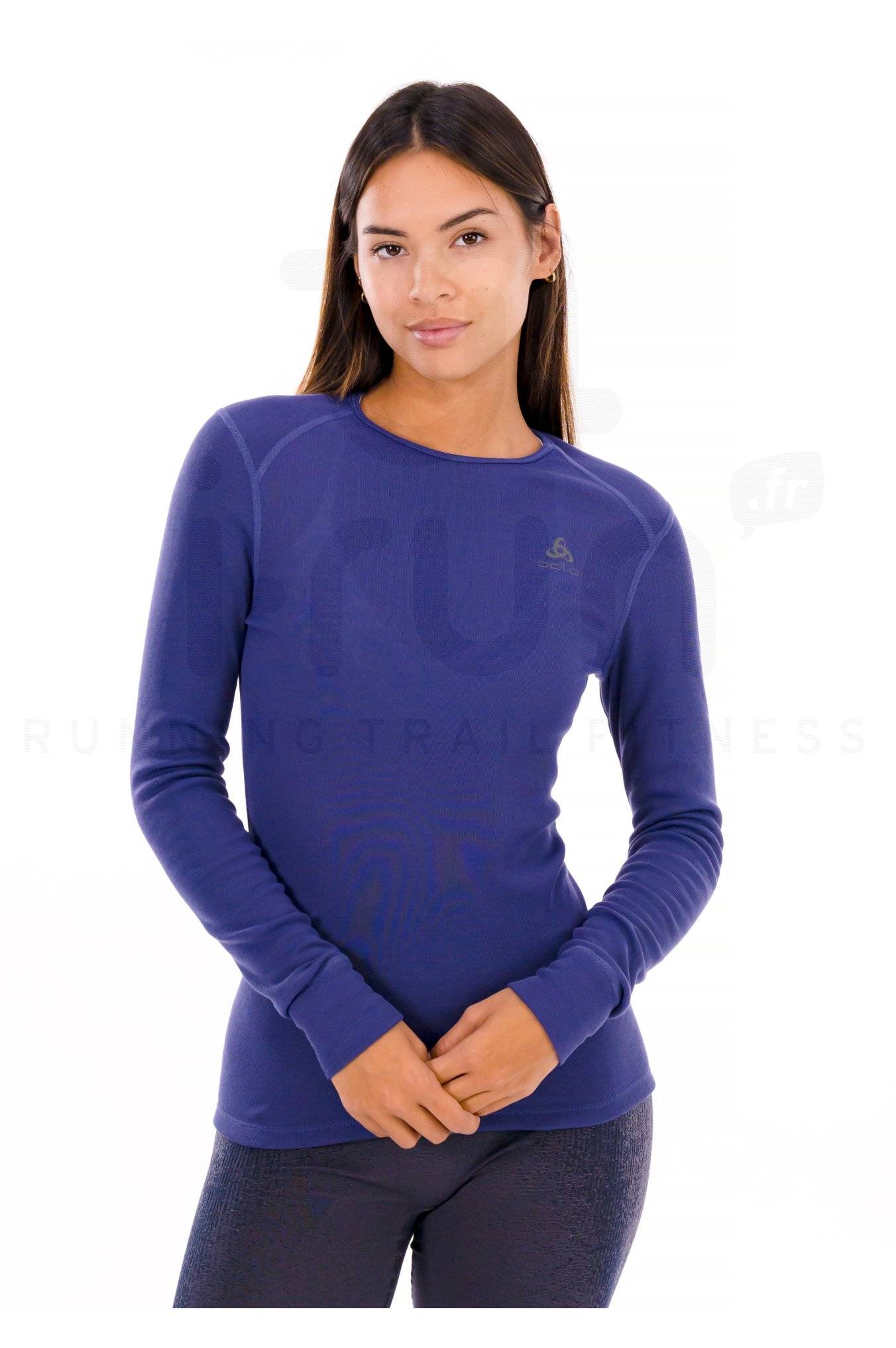 Vêtement Sport Hiver T-shirt Manches Longues ODLO Active Warm Eco - Femme - Chaud Et Respirant - Polyester Recyclé Couche Base Hiver Sport