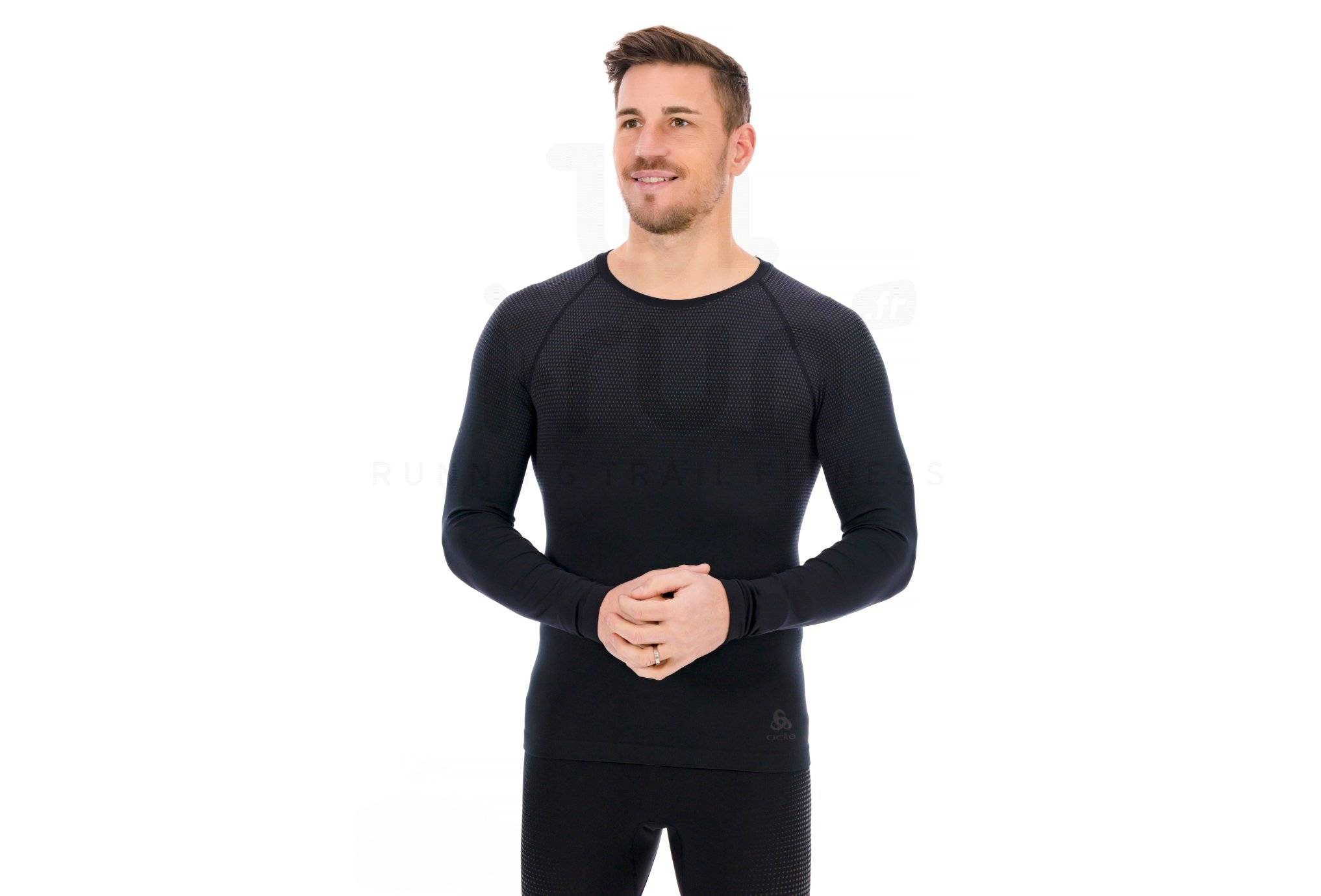 Top Odlo Noir 1/3 Zip Manches Longues – Homme Taille M – Activewear Occasion