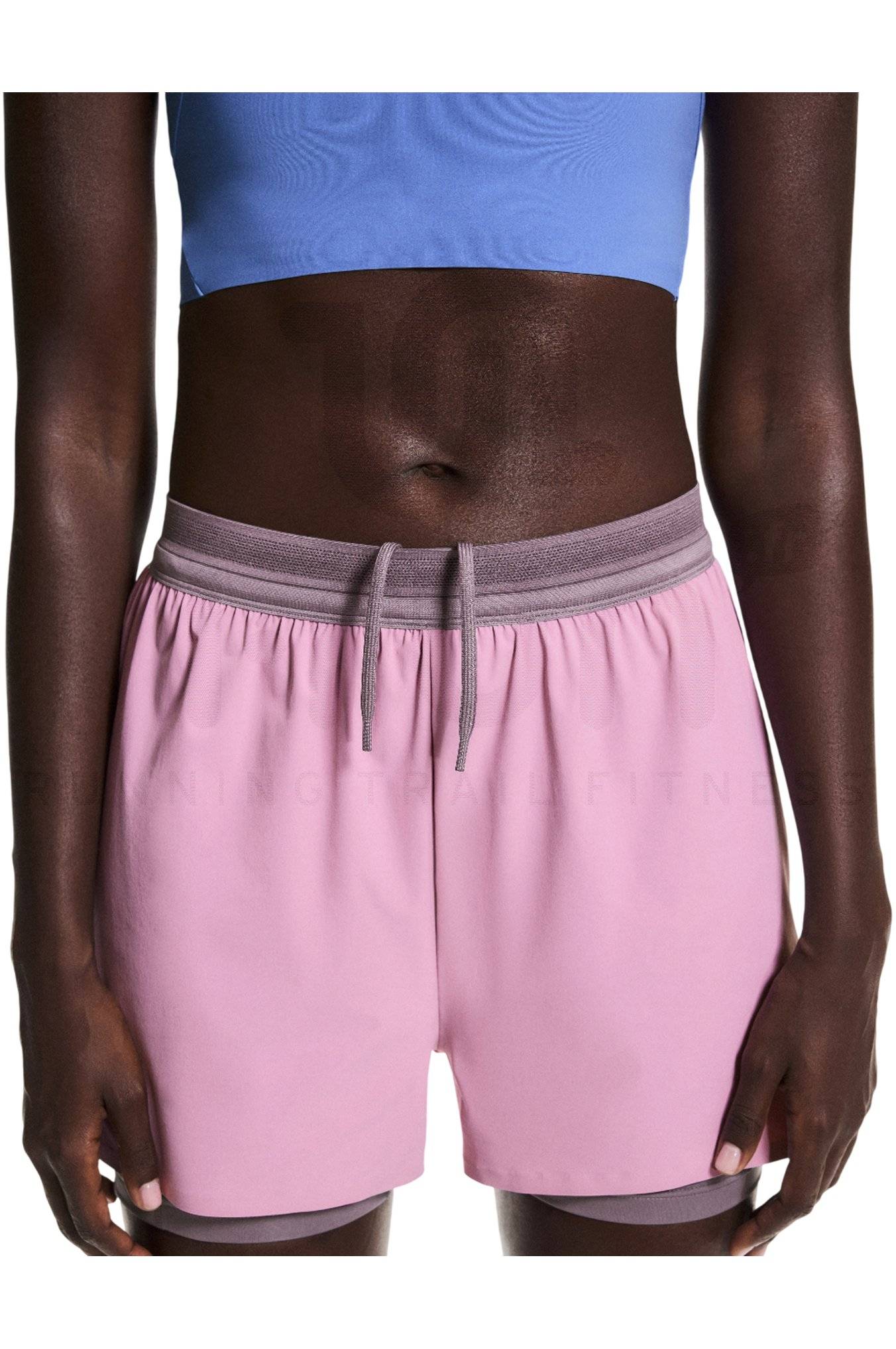 AUTOMET Short de course fluide 2 en 1 pour femme - Short d'été décontracté, rose, M