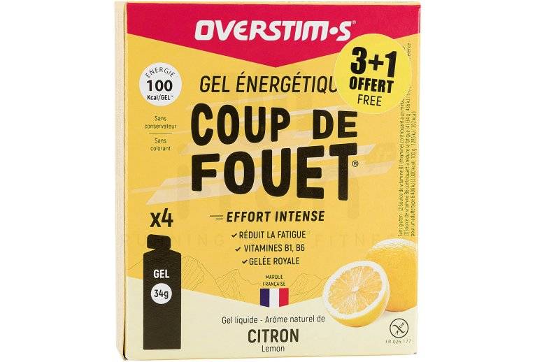 OVERSTIMS tui Gels Energie Instantane Coup de Fouet 3+1 - Citron 