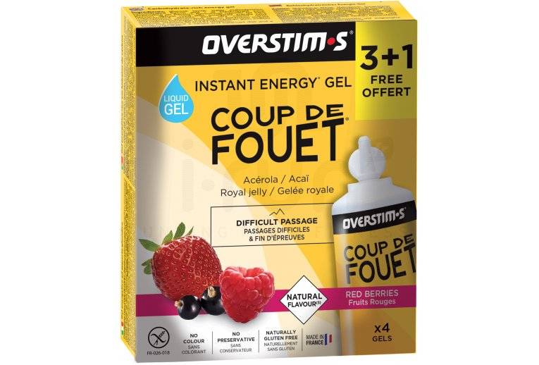 OVERSTIMS tui Gels Energie Instantane Coup de Fouet 3+1 - Fruits rouges 