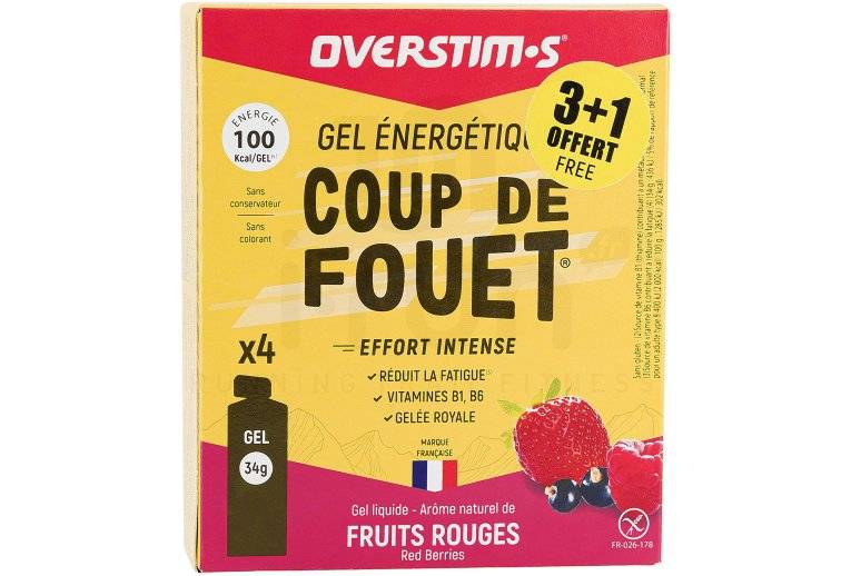 OVERSTIMS tui Gels Energie Instantane Coup de Fouet 3+1 - Fruits rouges 