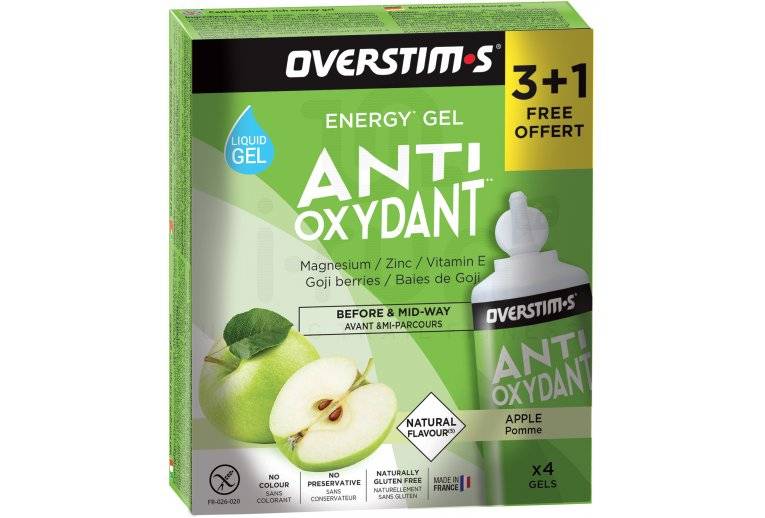 OVERSTIMS tui Gels Liquides Antioxydant 3+1 - Pomme verte 