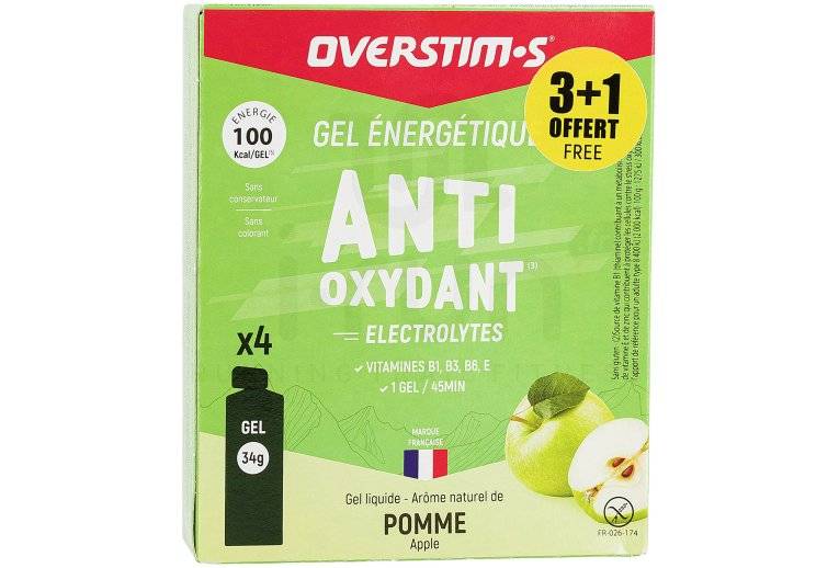 OVERSTIMS tui Gels Liquides Antioxydant 3+1 - Pomme verte 