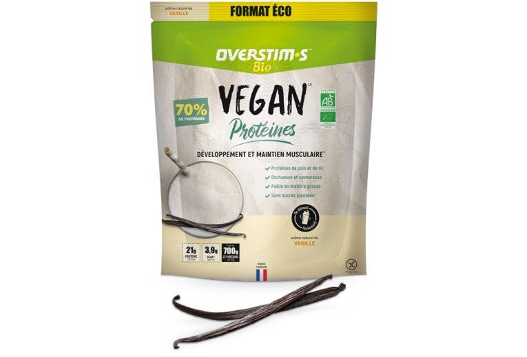 OVERSTIMS Vegan Protines Bio 700 g - Vanille 