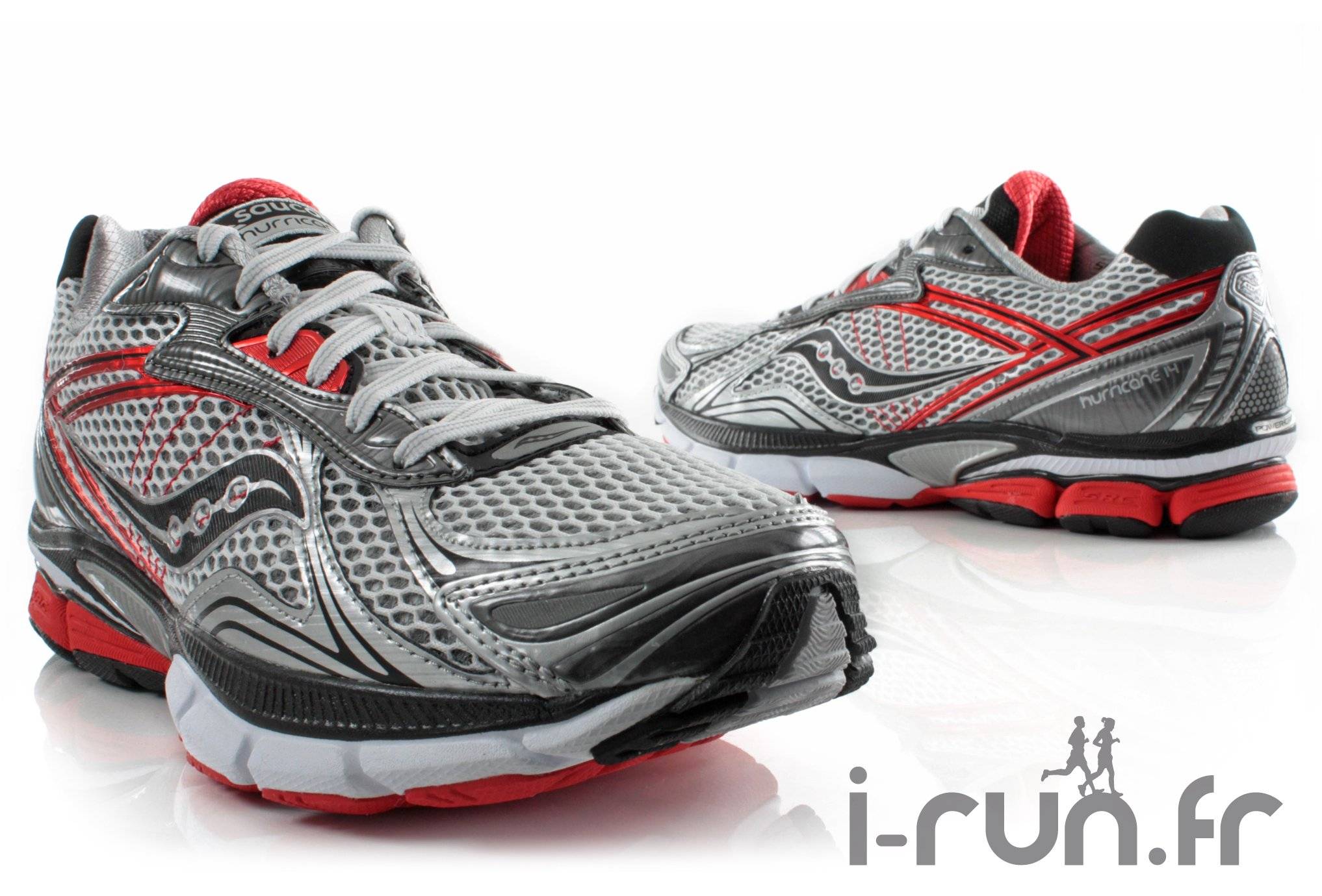 Saucony PowerGrid Hurricane 14 M homme pas cher 20134-1 WHT/BLK/RED