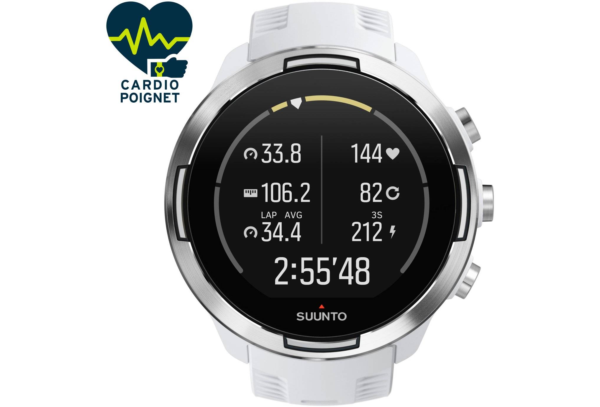 Suunto 9 Baro White - Montres Cardio GPS - SS050021000