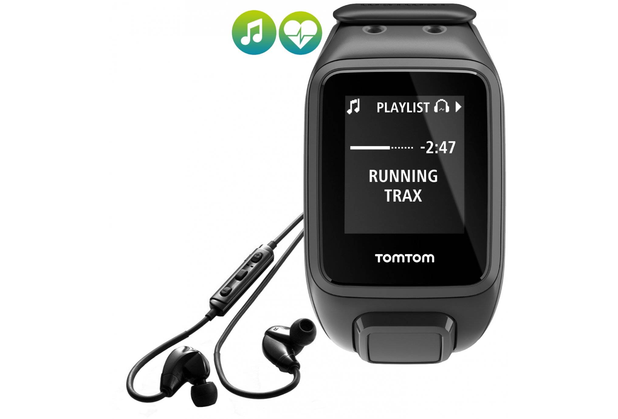 Tomtom Runner 2 Cardio + Music - Large + Casque Bluetooth 
